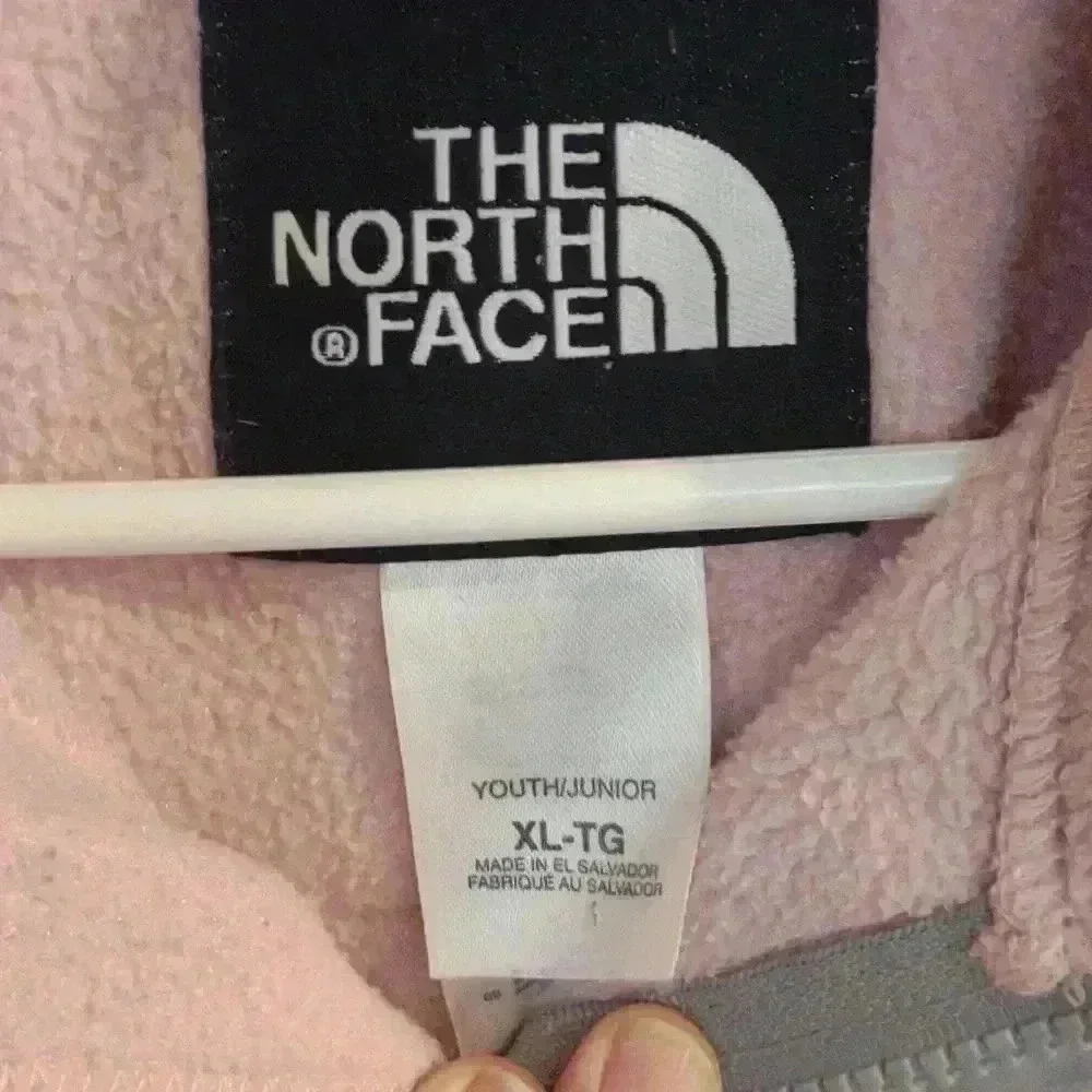 The‎ North Face fleece nylon pink gray jacket Girls Xlarge